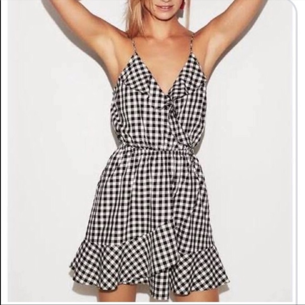 Express Black and White Checkered Mini Dress